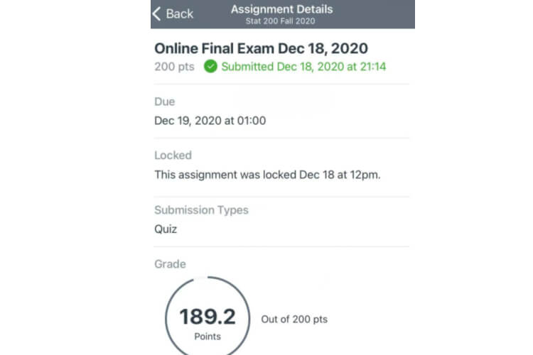 留学Exam代考成绩截图