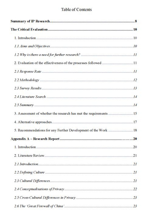 Dissertation Contents