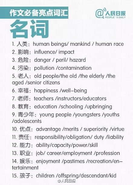 必备名词性词汇