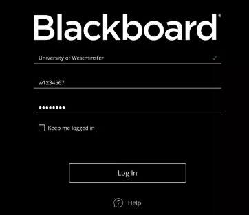 Blackboard登录界面