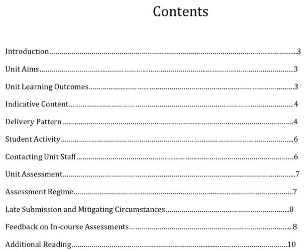 unit handbook unit handbook