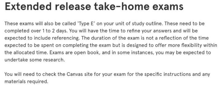 Extended release take-home exams介绍